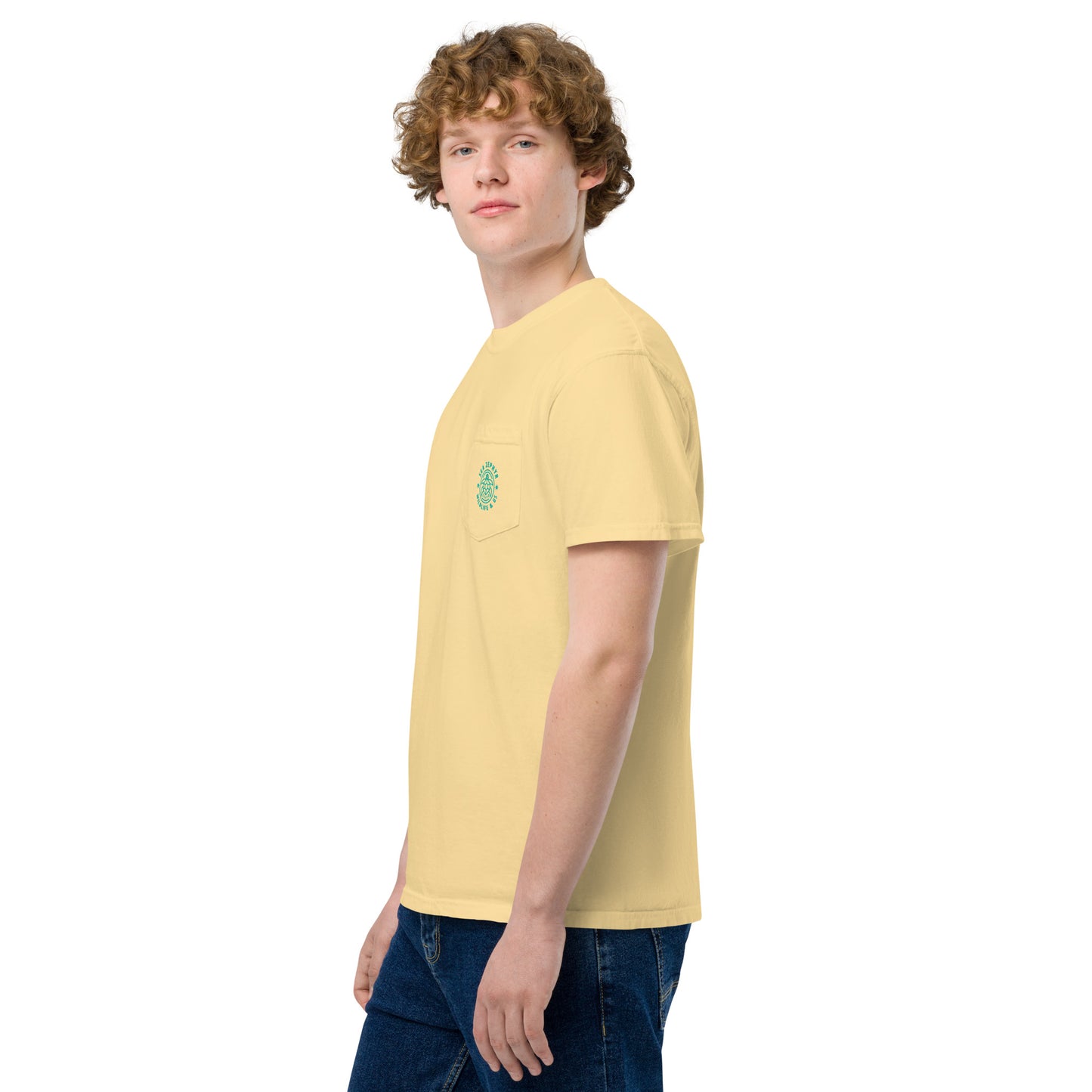 Sea Zephyr unisex garment-dyed pocket t-shirt - yellow