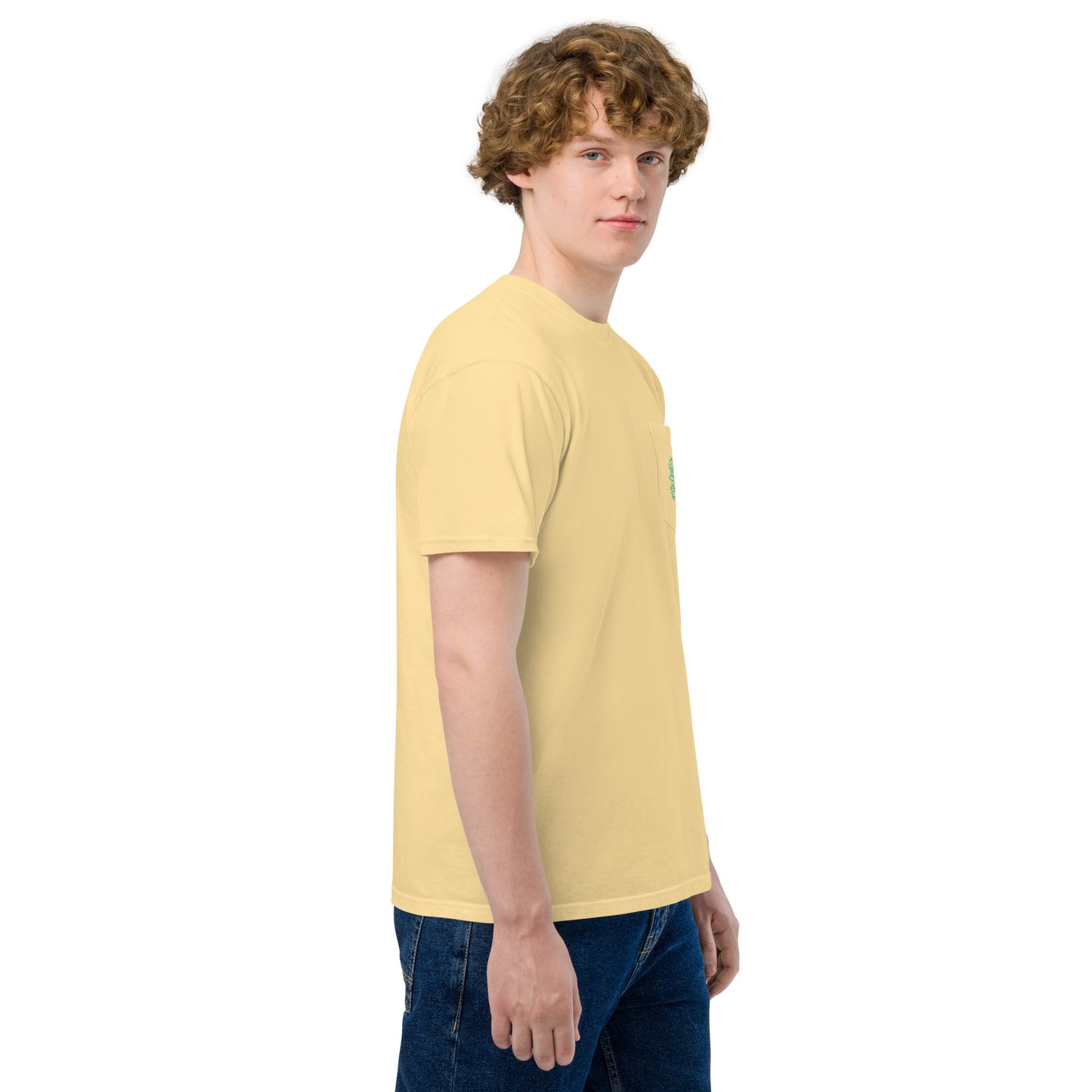 Sea Zephyr unisex garment-dyed pocket t-shirt - yellow